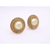 Chanel cc  faux fur earrings
