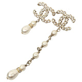 Chanel cc beige metal earrings