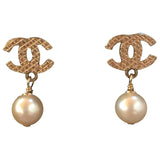 Chanel cc gold metal earrings