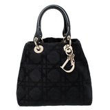Dior lady dior black cloth handbag