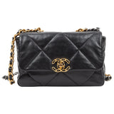 Chanel chanel 19 black leather handbag