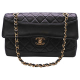 Chanel diana black leather handbag