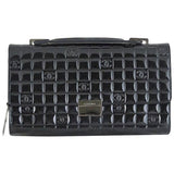 Chanel black patent leather clutch bag
