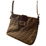 Fendi baguette brown cloth handbag