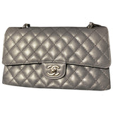 Chanel timeless/classique grey leather handbag