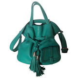 Lancel 1er flirt green leather handbag
