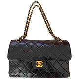Chanel timeless/classique black leather handbag