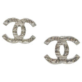 Chanel cc silver metal earrings