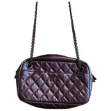 Chanel camera metallic leather handbag