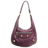 Balenciaga city purple leather handbag