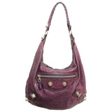 Balenciaga city purple leather handbag