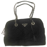 Prada tessuto  black cloth handbag