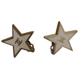 Chanel cc ecru gold plated earrings