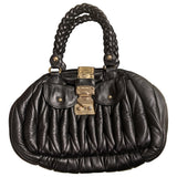 Miu Miu coffer black leather handbag