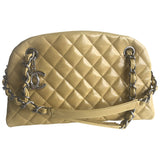 Chanel mademoiselle yellow patent leather handbag