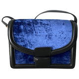 Dries Van Noten blue velvet handbag