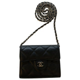 Chanel timeless/classique black leather handbag