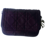 Dior lady dior purple silk handbag