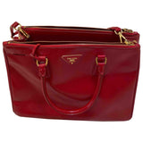 Prada galleria red patent leather handbag