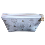 Mcm white leather clutch bag