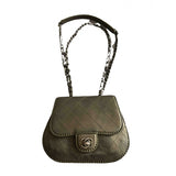 Chanel khaki leather handbag