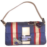 Fendi baguette multicolour silk handbag