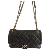 Chanel timeless/classique brown leather handbag