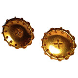 Hermès gold metal earrings