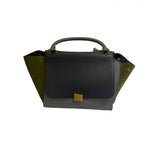 Celine trapèze green leather handbag