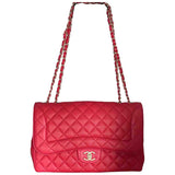 Chanel timeless/classique red leather handbag