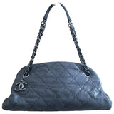 Chanel mademoiselle black leather handbag