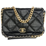 Chanel chanel 19 black leather handbag