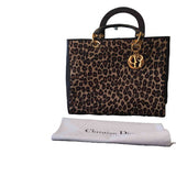 Dior lady dior brown pony-style calfskin handbag