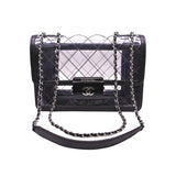 Chanel timeless/classique black plastic handbag