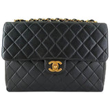 Chanel timeless/classique black leather handbag