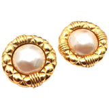 Chanel cc gold metal earrings