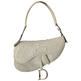 Dior saddle white python handbag