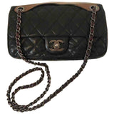 Chanel timeless/classique black leather handbag