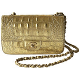 Chanel timeless/classique gold leather handbag