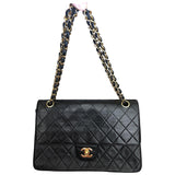 Chanel timeless/classique black leather handbag