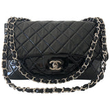 Chanel timeless/classique black patent leather handbag