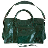 Balenciaga city green leather handbag