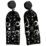Max Mara black crystal earrings