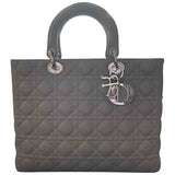 Dior lady dior grey leather handbag