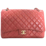 Chanel timeless/classique red leather handbag