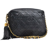 Chanel camera black leather handbag