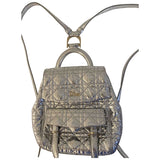 Dior lady dior silver patent leather backpacks