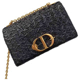 Dior 30 montaigne black leather handbag