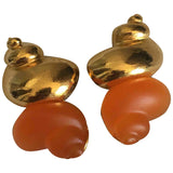 Dior orange metal earrings