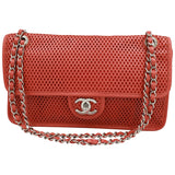 Chanel timeless/classique orange leather handbag